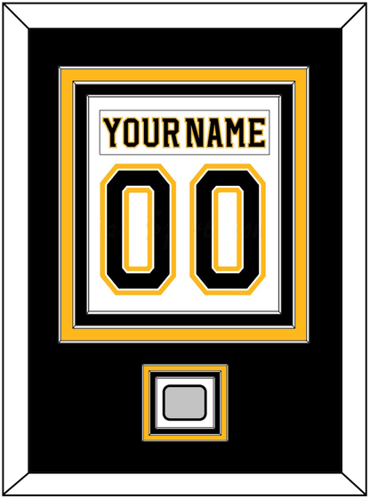 Boston Nameplate & Number (Back) Combined, With Stanley Cup Champions Patch - Road White (2007-2017) - Premier Tier 2
