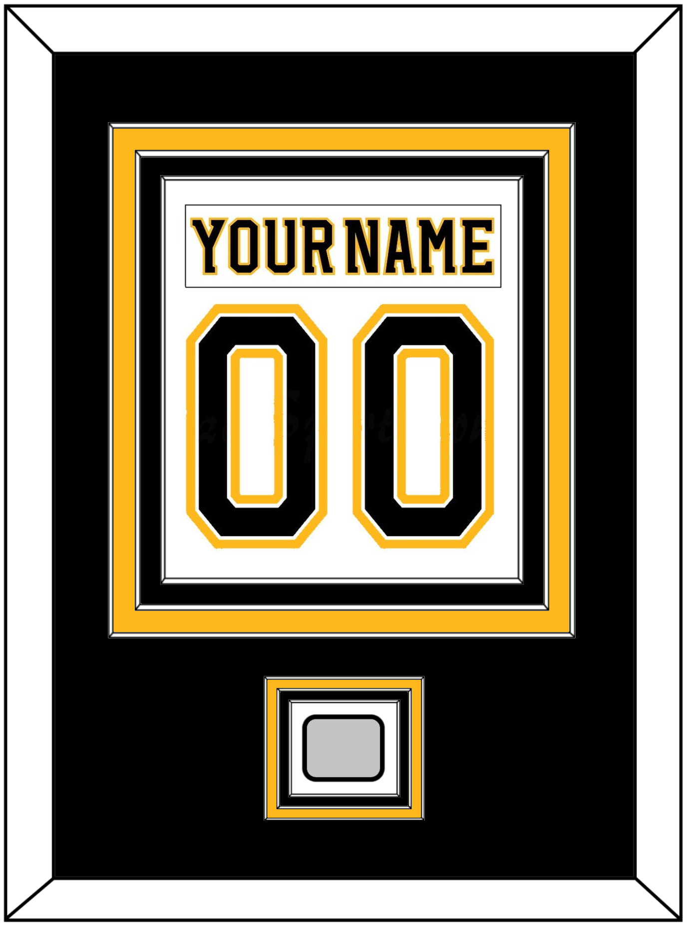 Boston Nameplate & Number (Back) Combined, With Stanley Cup Finals Patch - Road White (2007-2017) - Premier Tier 2