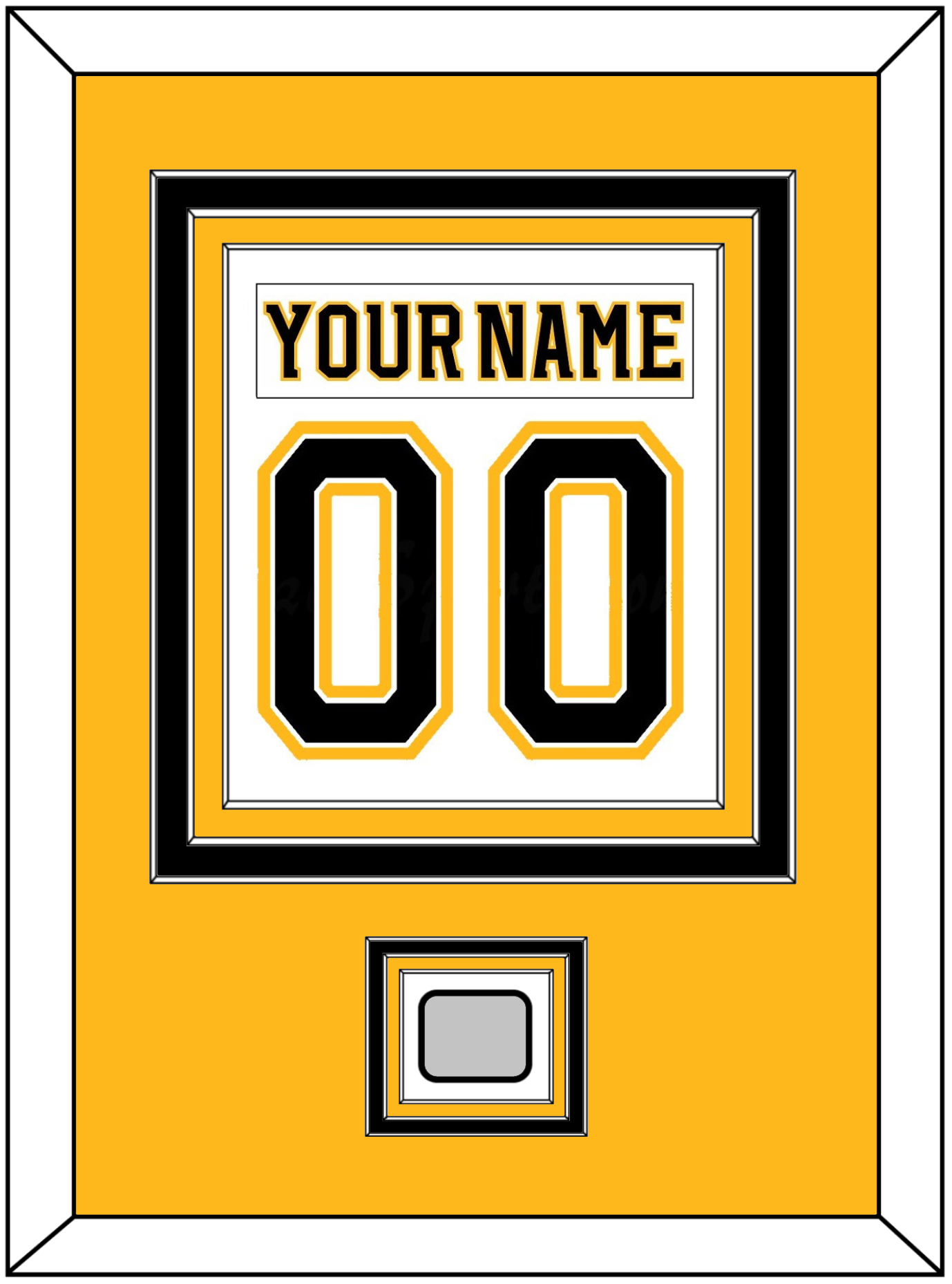 Boston Nameplate & Number (Back) Combined, With Stanley Cup Champions Patch - Road White (2007-2017) - Premier Tier 3