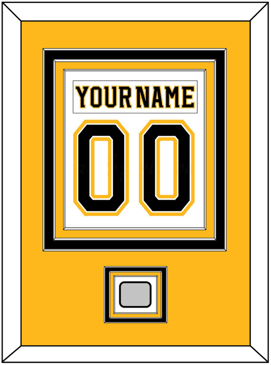 Boston Nameplate & Number (Back) Combined, With Stanley Cup Finals Patch - Road White (2007-2017) - Premier Tier 3