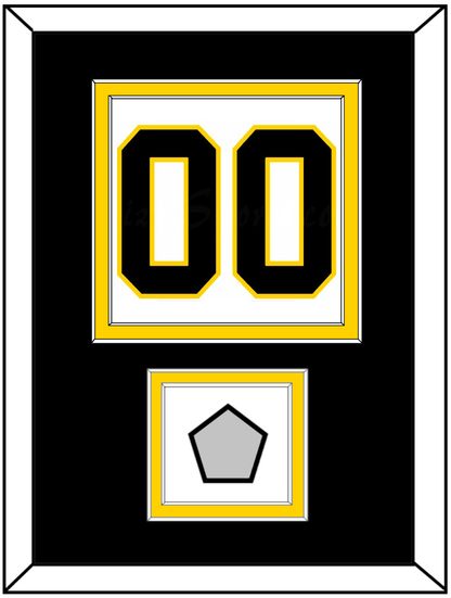 Boston Number (Back) With Stanley Cup Champions Patch - Home White (1967-1977) - Signature Tier 3