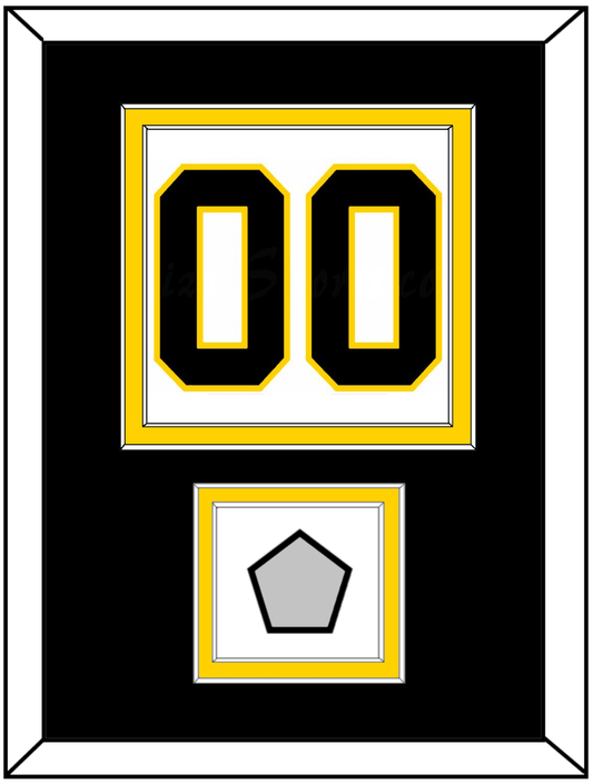 Boston Number (Back) With Stanley Cup Champions Patch - Home White (1967-1977) - Signature Tier 3