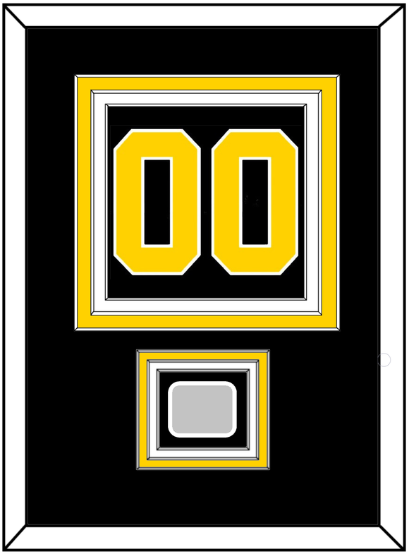 Boston Number (Back) With Stanley Cup Champions Patch - Road Black (1967-1977) - Triple Mat 2