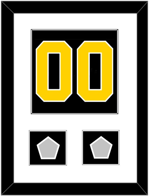 Boston Number (Back) With 2 Stanley Cup Champions Patches - Road Black (1967-1977) - Single Mat 1