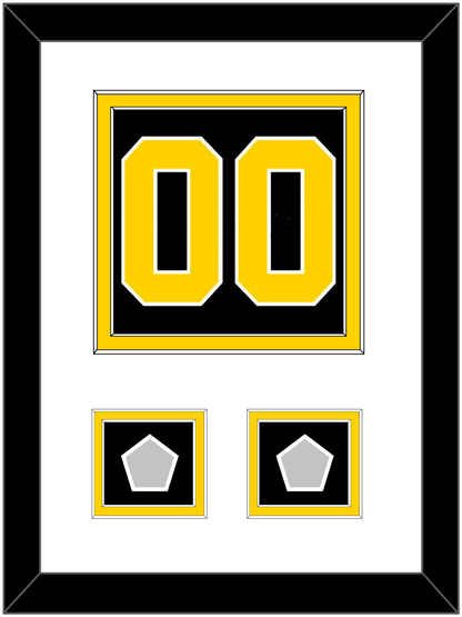 Boston Number (Back) With 2 Stanley Cup Champions Patches - Road Black (1967-1977) - Signature Tier 1