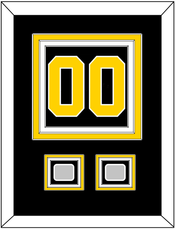 Boston Number (Back) With 2 Stanley Cup Champions Patches - Road Black (1967-1977) - Triple Mat 2