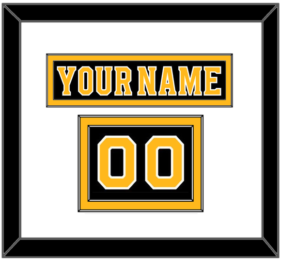 Boston Nameplate & Number (Shoulder) - Home Black - Double Mat 1