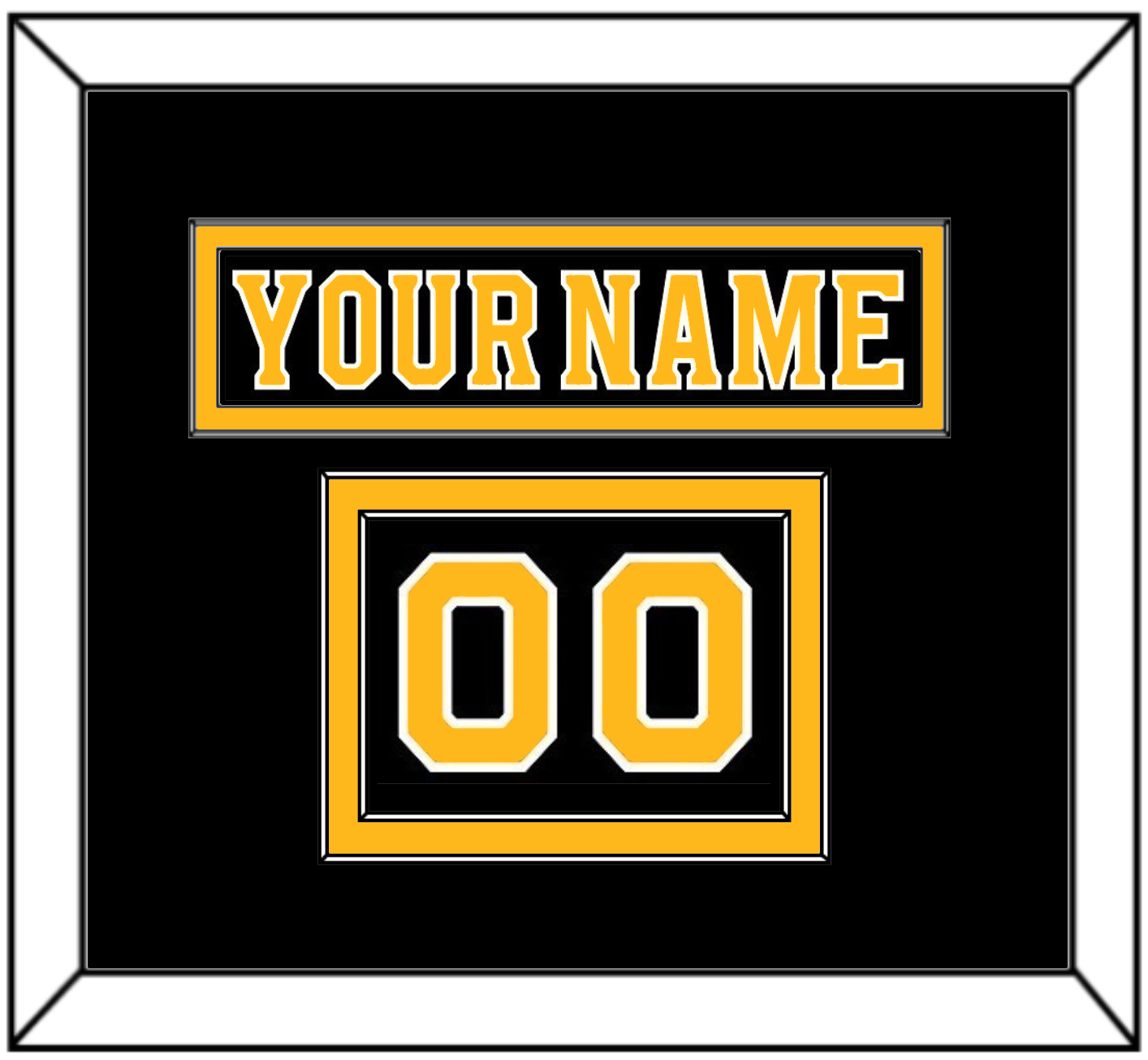 Boston Nameplate & Number (Shoulder) - Home Black - Signature Tier 2