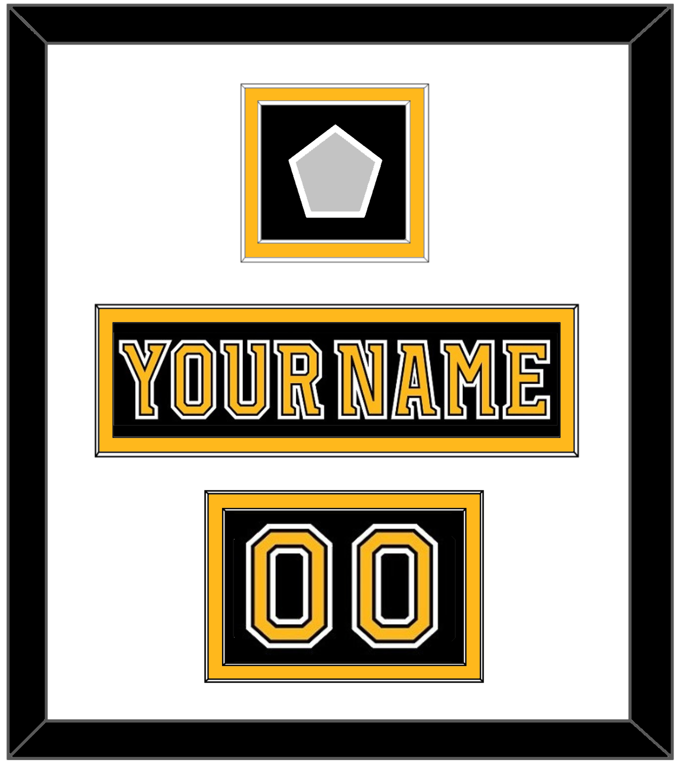 Boston Nameplate, Number (Shoulder) & 2011 Stanley Cup Finals Patch - Home Black (2007-2017) - Signature Tier 1