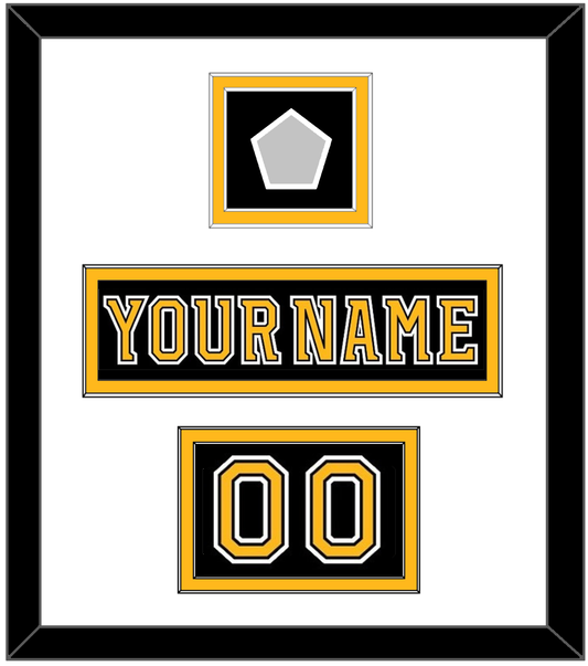 Boston Nameplate, Number (Shoulder) & 2011 Stanley Cup Finals Patch - Home Black (2007-2017) - Signature Tier 1