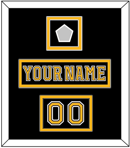 Boston Nameplate, Number (Shoulder) & 2011 Stanley Cup Champions Patch - Home Black (2007-2017) - Signature Tier 2