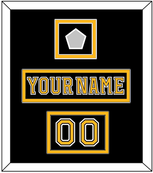 Boston Nameplate, Number (Shoulder) & 2011 Stanley Cup Champions Patch - Home Black (2007-2017) - Signature Tier 2