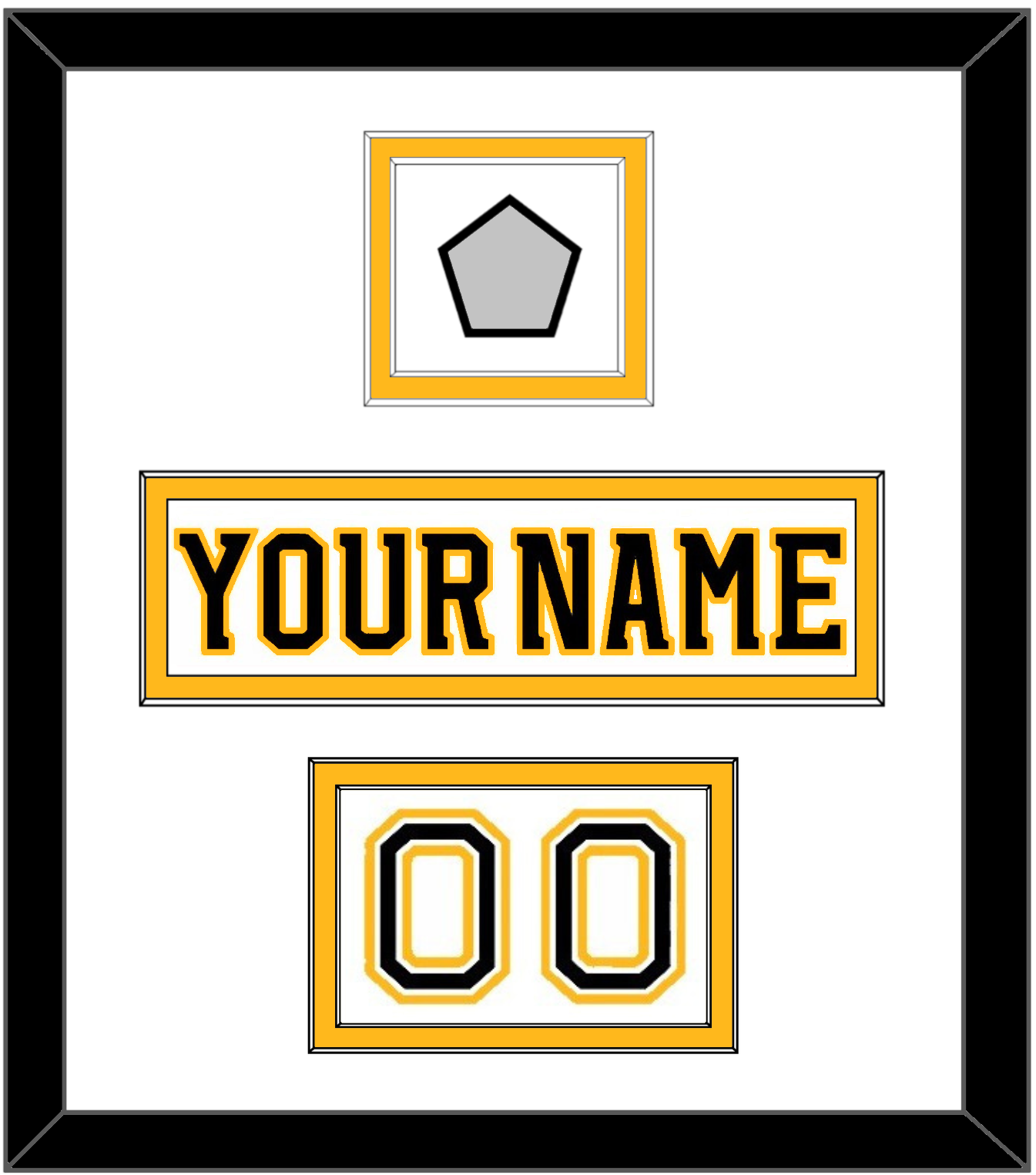 Boston Nameplate, Number (Shoulder) & 2011 Stanley Cup Champions Patch - Road White (2007-2017) - Signature Tier 1