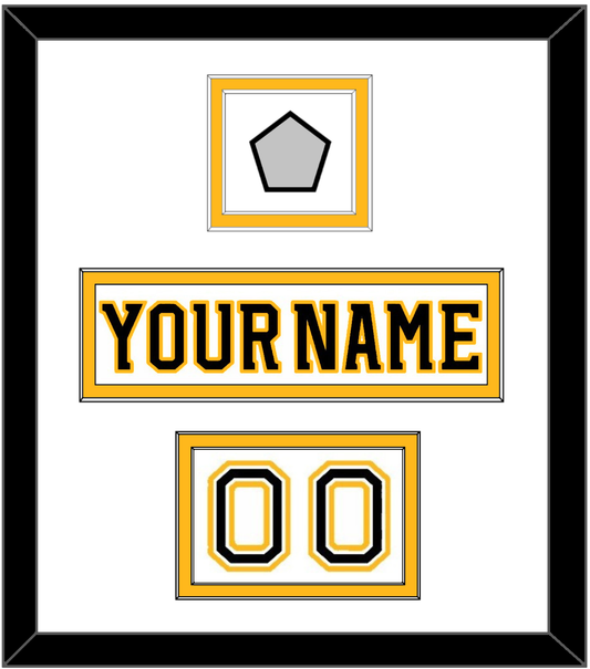 Boston Nameplate, Number (Shoulder) & 2011 Stanley Cup Finals Patch - Road White (2007-2017) - Signature Tier 1