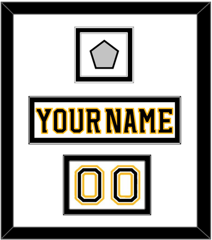 Boston Nameplate, Number (Shoulder) & 2011 Stanley Cup Champions Patch - Road White (2007-2017) - Signature Tier 2