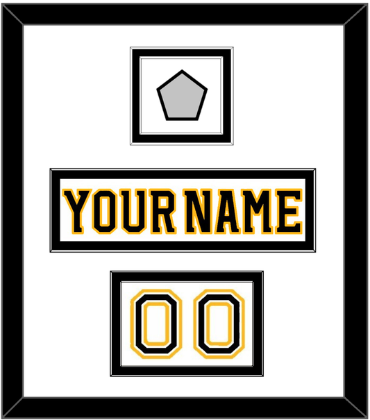 Boston Nameplate, Number (Shoulder) & 2011 Stanley Cup Champions Patch - Road White (2007-2017) - Signature Tier 2