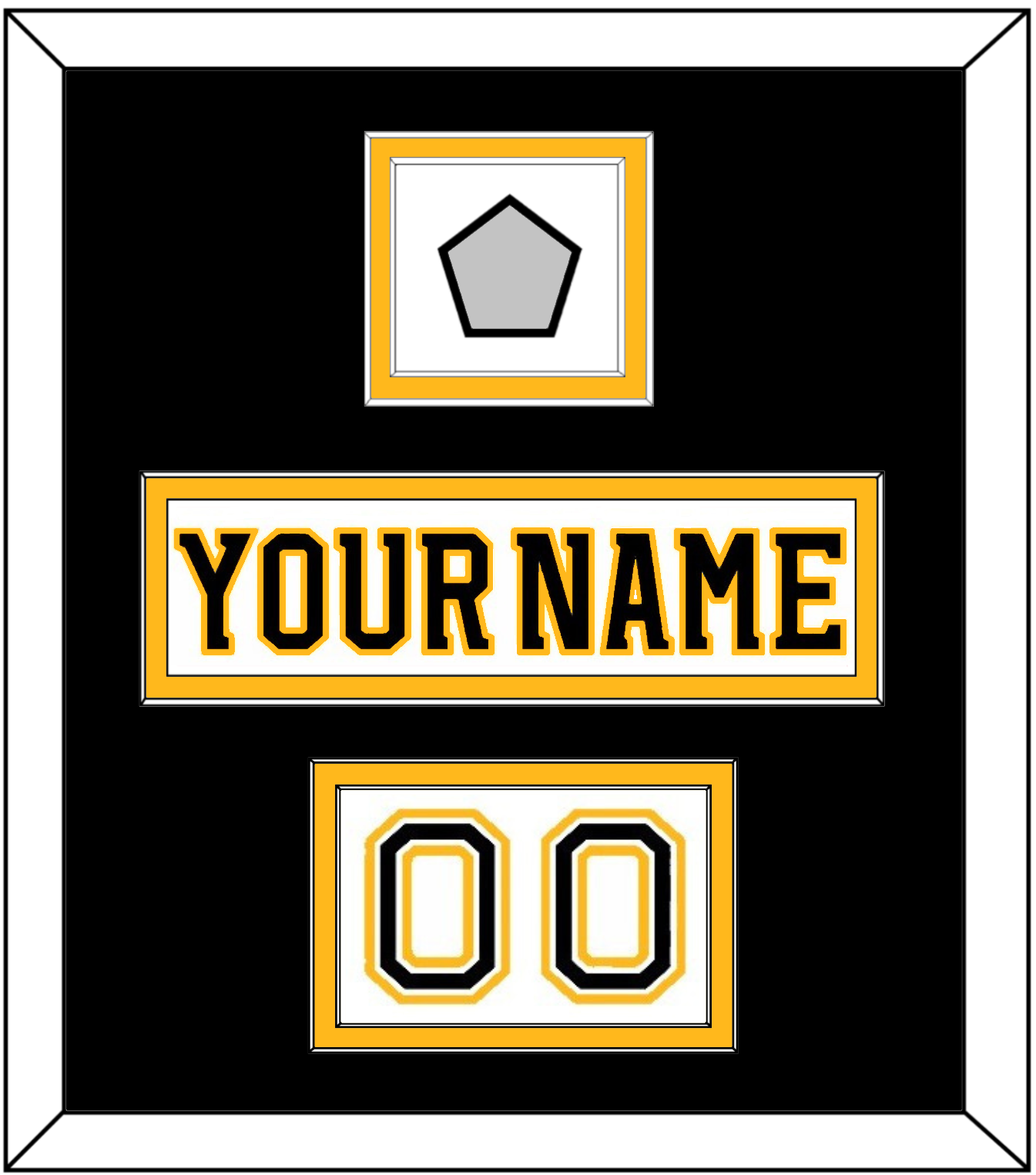 Boston Nameplate, Number (Shoulder) & 2011 Stanley Cup Finals Patch - Road White (2007-2017) - Signature Tier 3