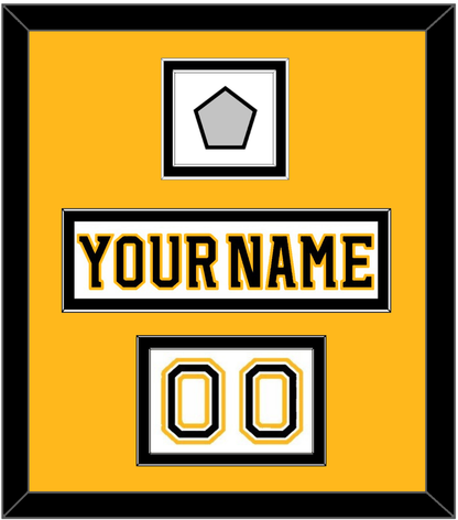 Boston Nameplate, Number (Shoulder) & 2011 Stanley Cup Finals Patch - Road White (2007-2017) - Signature Tier 4