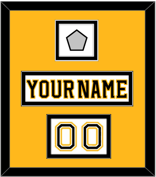 Boston Nameplate, Number (Shoulder) & 2011 Stanley Cup Finals Patch - Road White (2007-2017) - Signature Tier 4