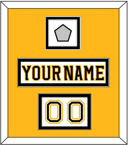 Boston Nameplate, Number (Shoulder) & 2011 Stanley Cup Champions Patch - Road White (2007-2017) - Signature Tier 4