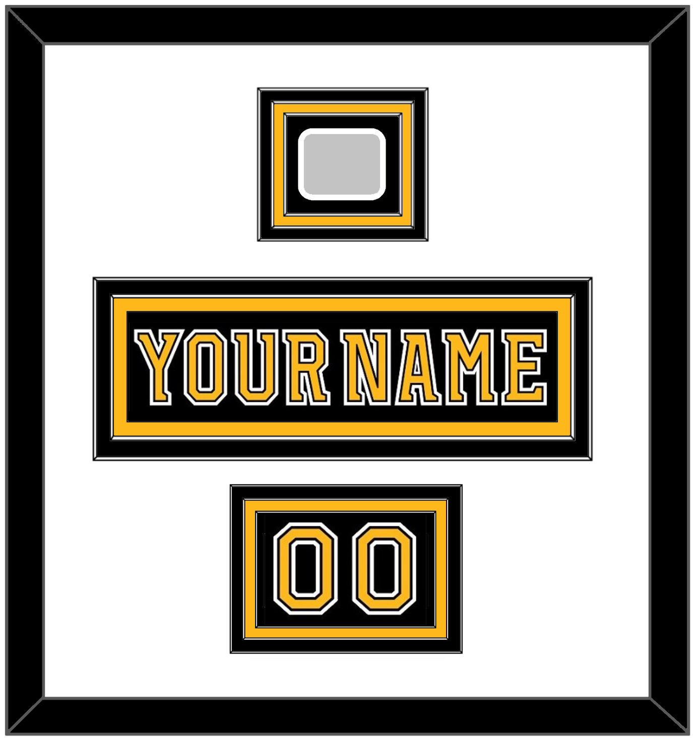 Boston Nameplate, Number (Shoulder) & 2011 Stanley Cup Champions Patch - Home Black (2007-2017) - Premier Tier 1
