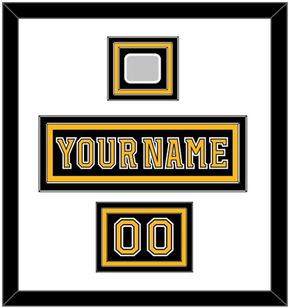 Boston Nameplate, Number (Shoulder) & 2011 Stanley Cup Finals Patch - Home Black (2007-2017) - Premier Tier 1