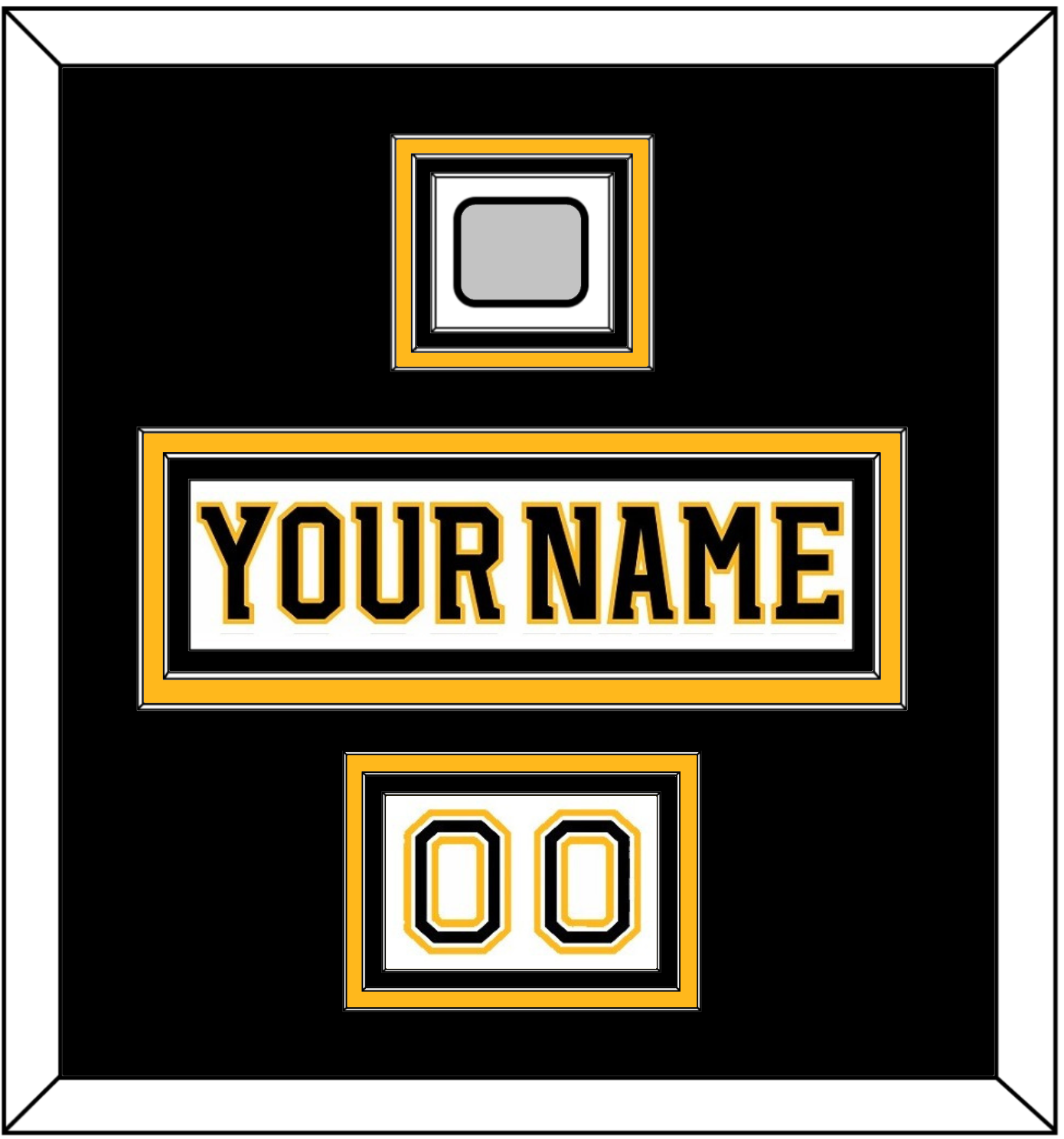 Boston Nameplate, Number (Shoulder) & 2011 Stanley Cup Champions Patch - Road White (2007-2017) - Premier Tier 2