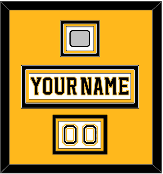 Boston Nameplate, Number (Shoulder) & 2011 Stanley Cup Champions Patch - Road White (2007-2017) - Premier Tier 3