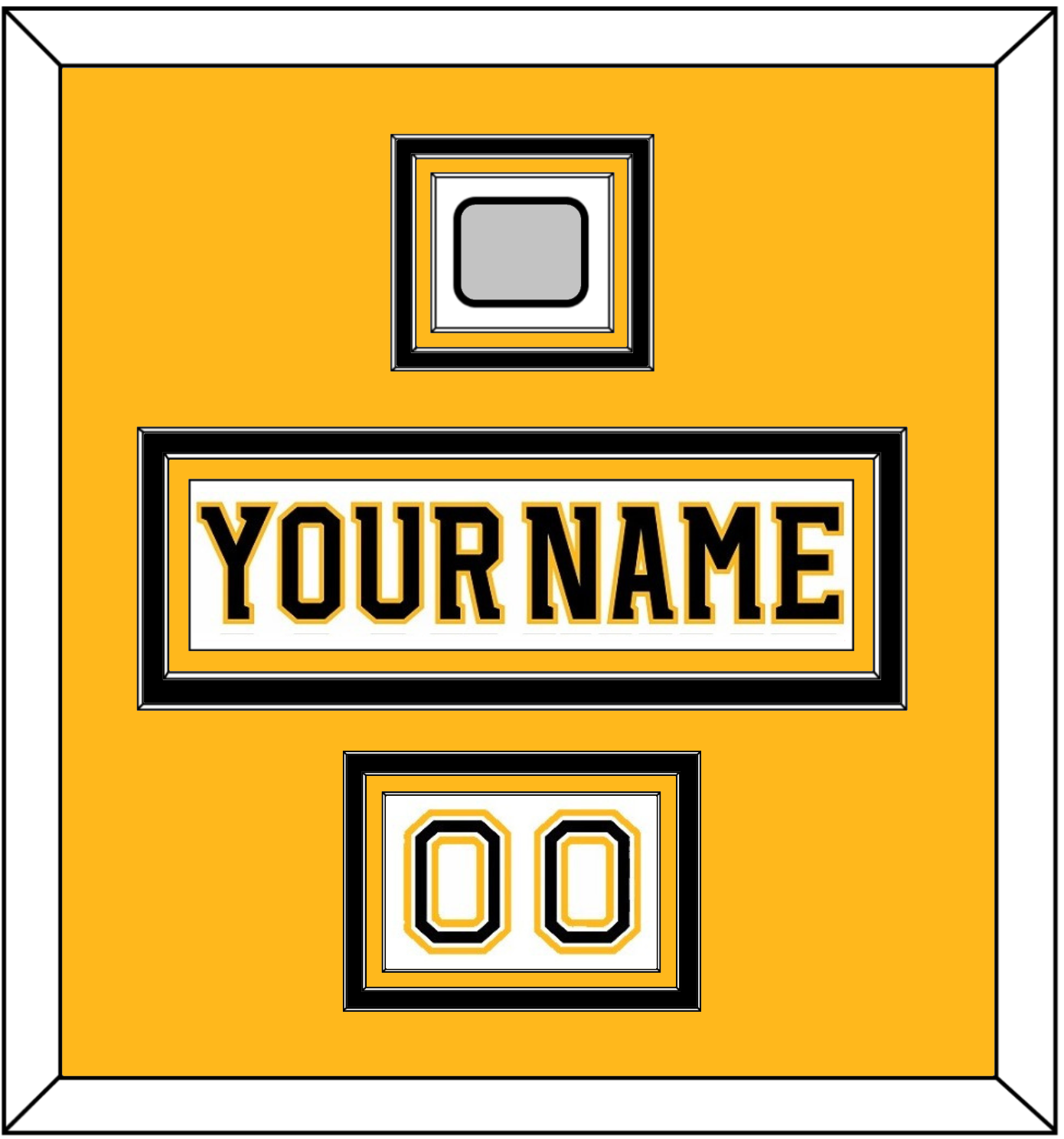 Boston Nameplate, Number (Shoulder) & 2011 Stanley Cup Champions Patch - Road White (2007-2017) - Premier Tier 3