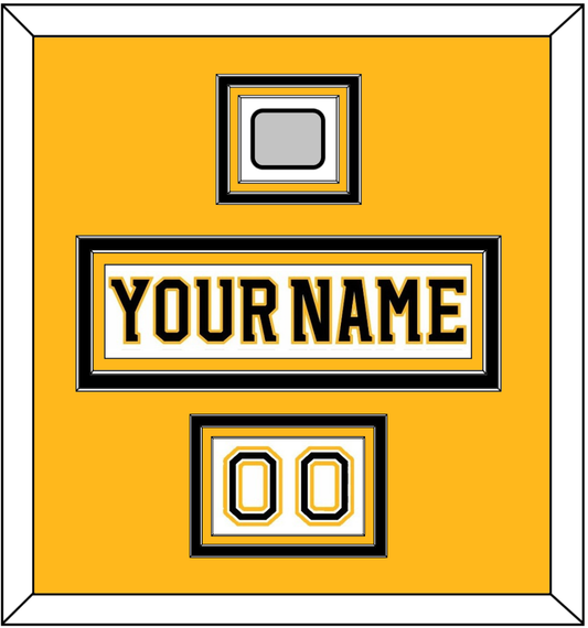 Boston Nameplate, Number (Shoulder) & 2011 Stanley Cup Finals Patch - Road White (2007-2017) - Premier Tier 3