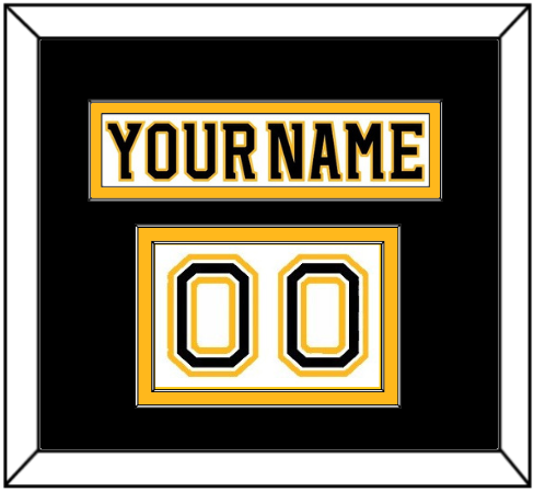 Boston Nameplate & Number (Shoulder) - Road White (2007-2017) - Signature Tier 3