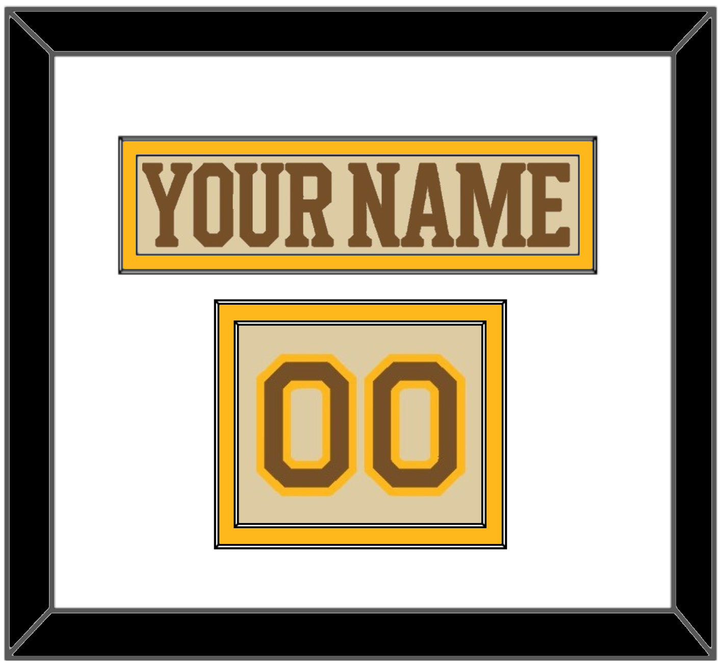 Boston Nameplate & Number (Shoulder) - Centennial Alternate Cream (2024-2025) - Signature Tier 2
