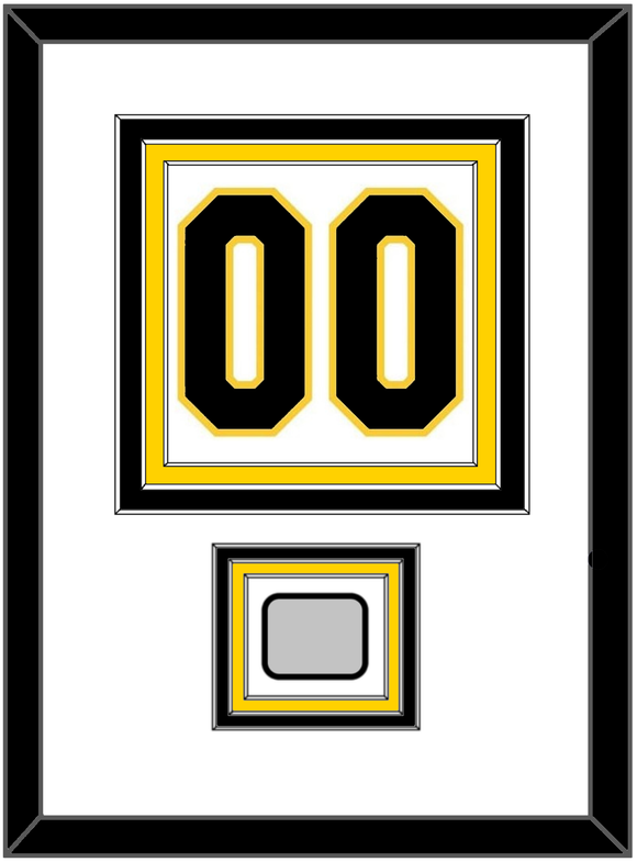 Boston Number (Back) With Stanley Cup Champions Patch - Home White (1935-1940) - Triple Mat 1
