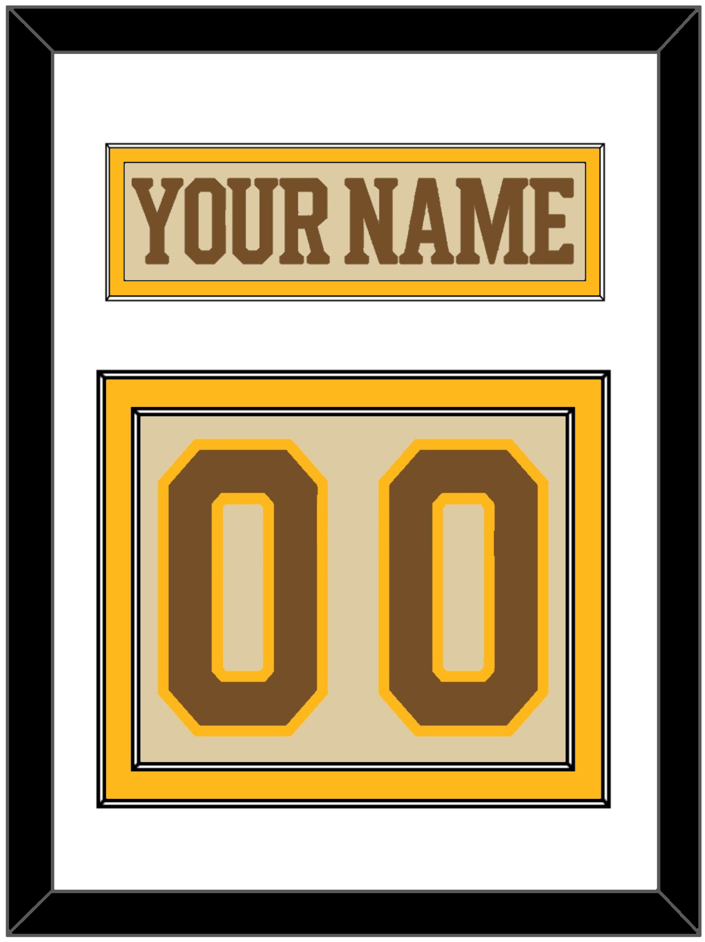 Boston Nameplate & Number (Back) - Centennial Alternate Cream (2024-2025) - Signature Tier 2