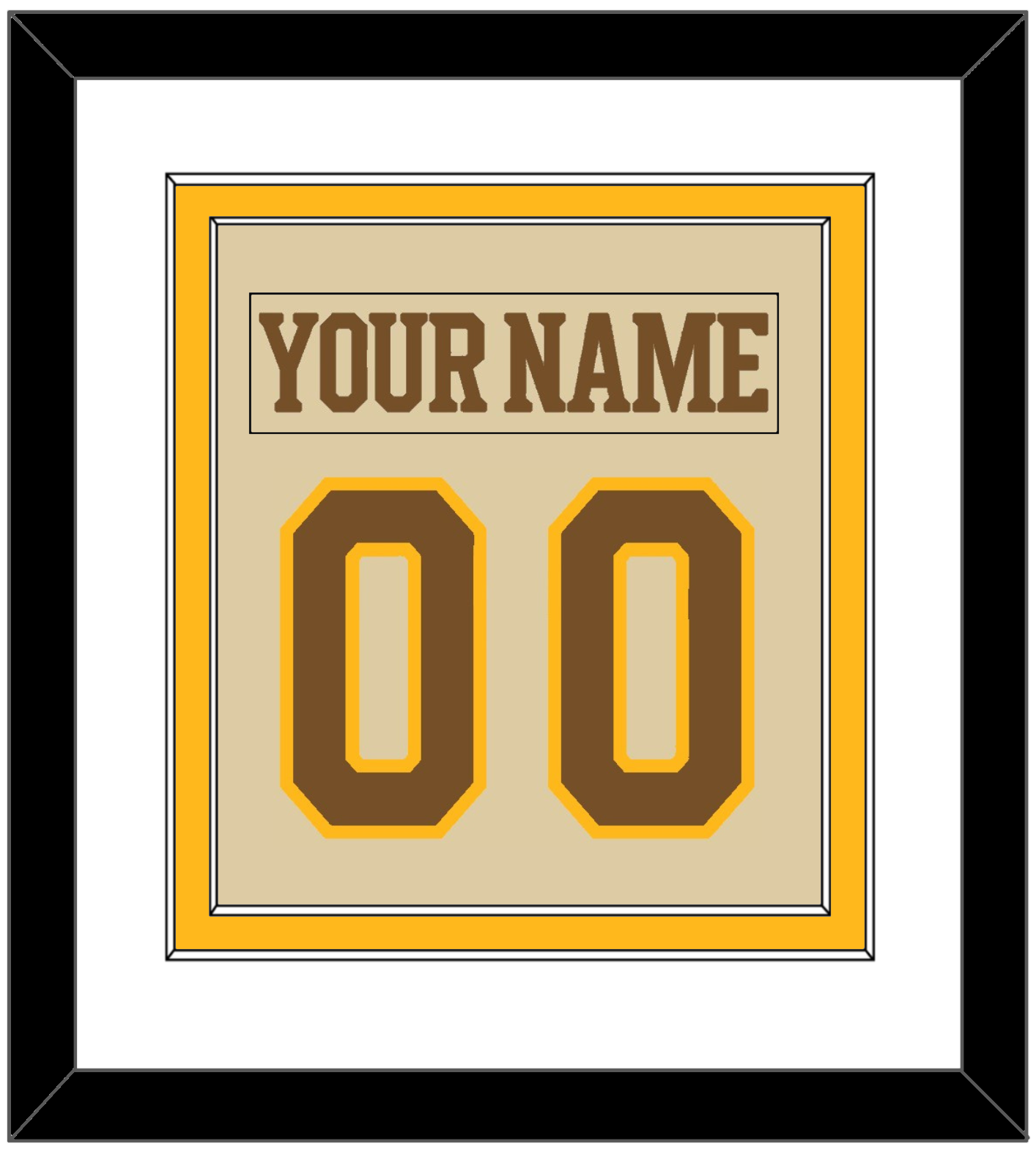 Boston Nameplate & Number (Back) Combined - Centennial Alternate Cream (2024-2025) - Signature Tier 2