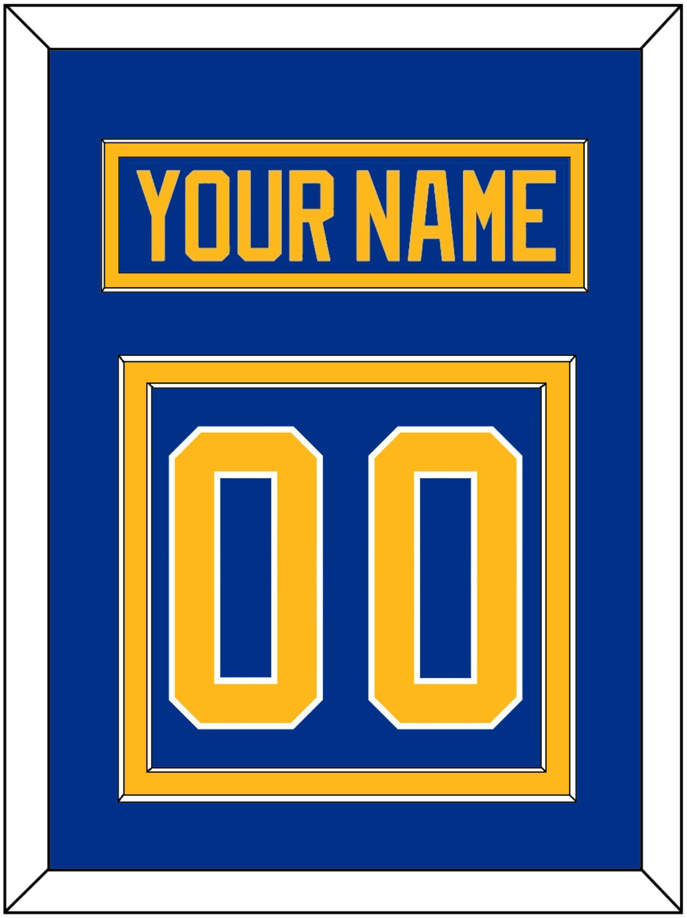 Buffalo Nameplate & Number (Back) - Home Blue - Signature Tier 2