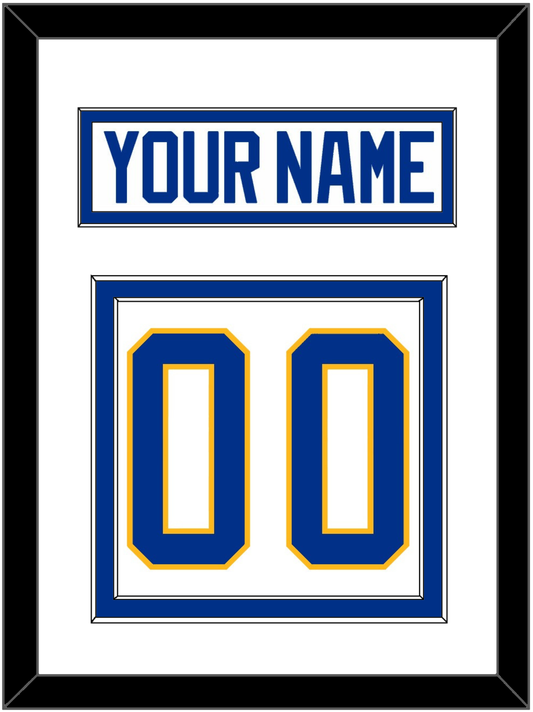 Buffalo Nameplate & Number (Back) - Road White - Signature Tier 1