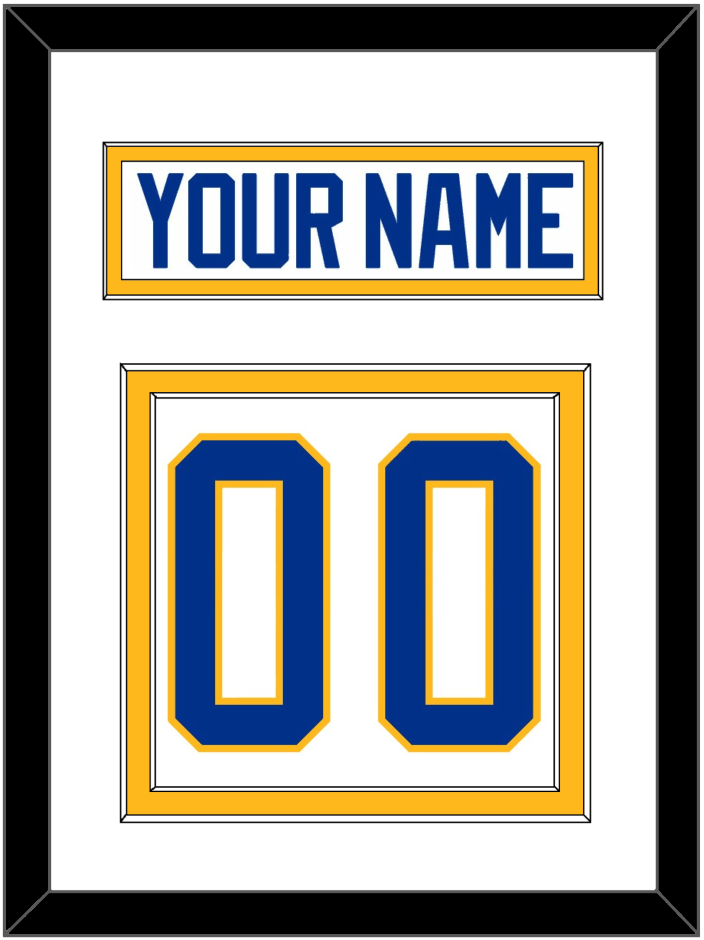 Buffalo Nameplate & Number (Back) - Road White - Signature Tier 2