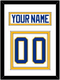 Buffalo Nameplate & Number (Back) - Road White - Double Mat 2