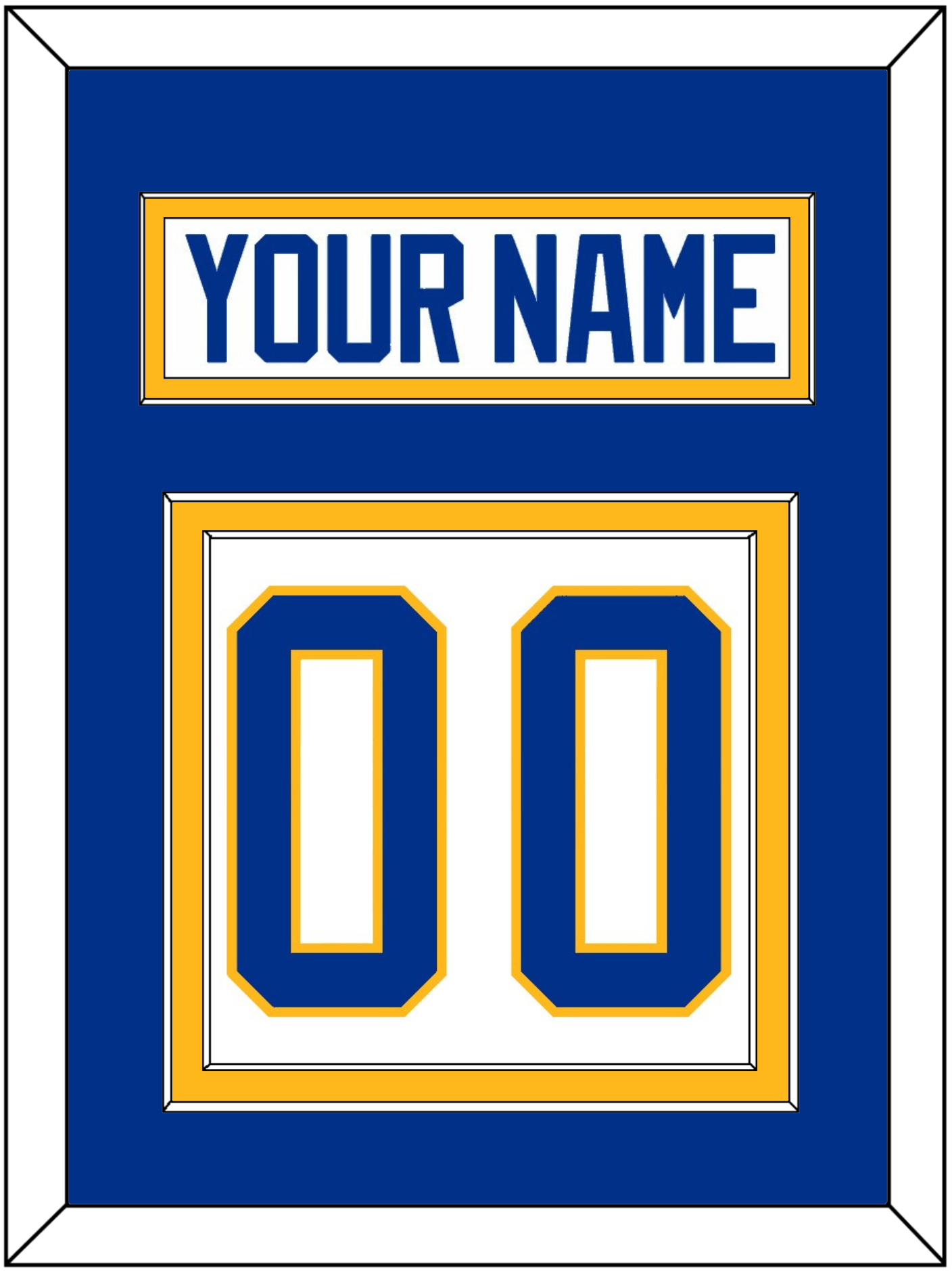Buffalo Nameplate & Number (Back) - Road White - Signature Tier 3