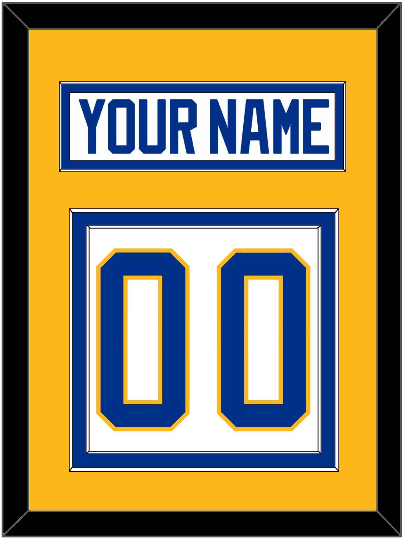 Buffalo Nameplate & Number (Back) - Road White - Signature Tier 4