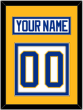 Buffalo Nameplate & Number (Back) - Road White - Double Mat 4