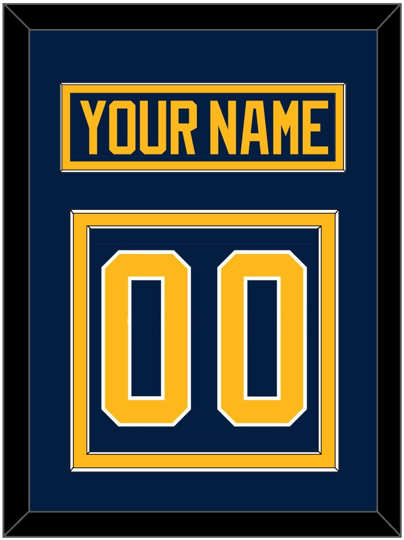 Buffalo Nameplate & Number (Back) - Home Blue (2010-2020) - Signature Tier 2