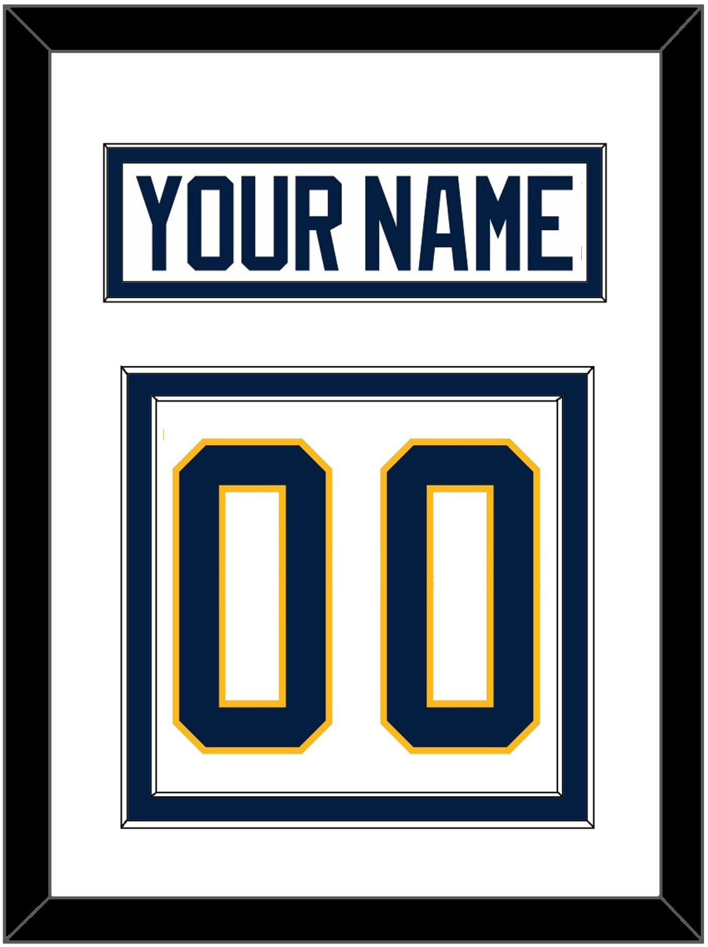Buffalo Nameplate & Number (Back) - Road White (2010-2020) - Signature Tier 1