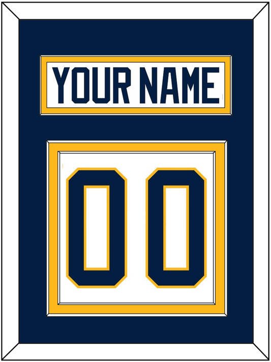 Buffalo Nameplate & Number (Back) - Road White (2010-2020) - Signature Tier 3