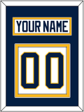 Buffalo Nameplate & Number (Back) - Road White (2010-2020) - Double Mat 3