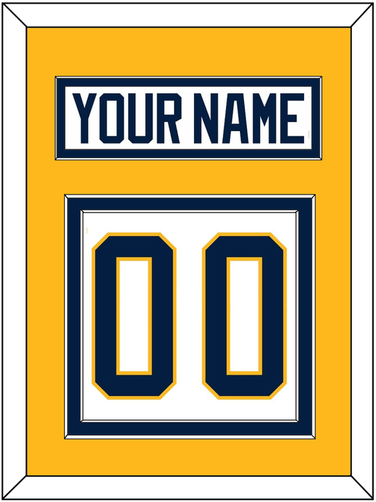Buffalo Nameplate & Number (Back) - Road White (2010-2020) - Signature Tier 4