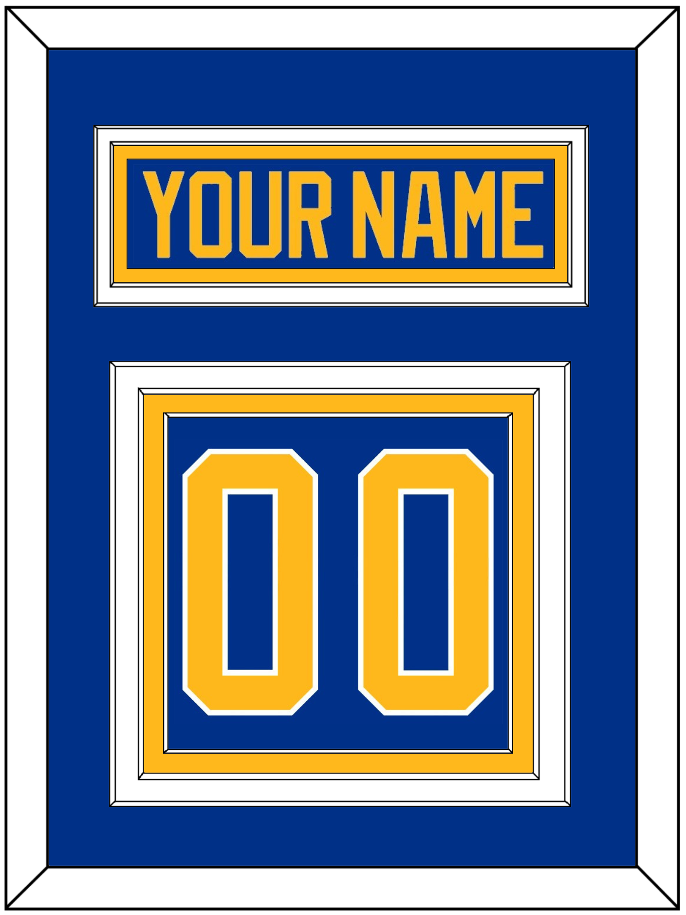 Buffalo Nameplate & Number (Back) - Home Blue - Premier Tier 2