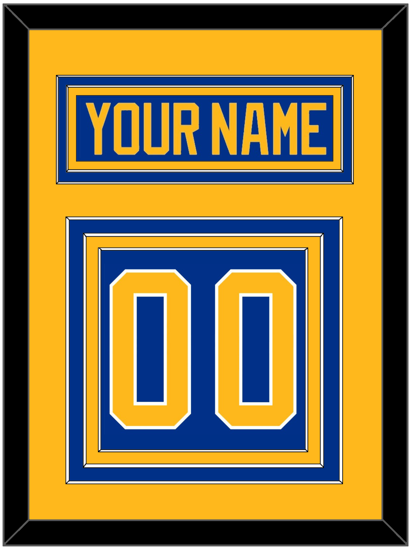 Buffalo Nameplate & Number (Back) - Home Blue - Premier Tier 3