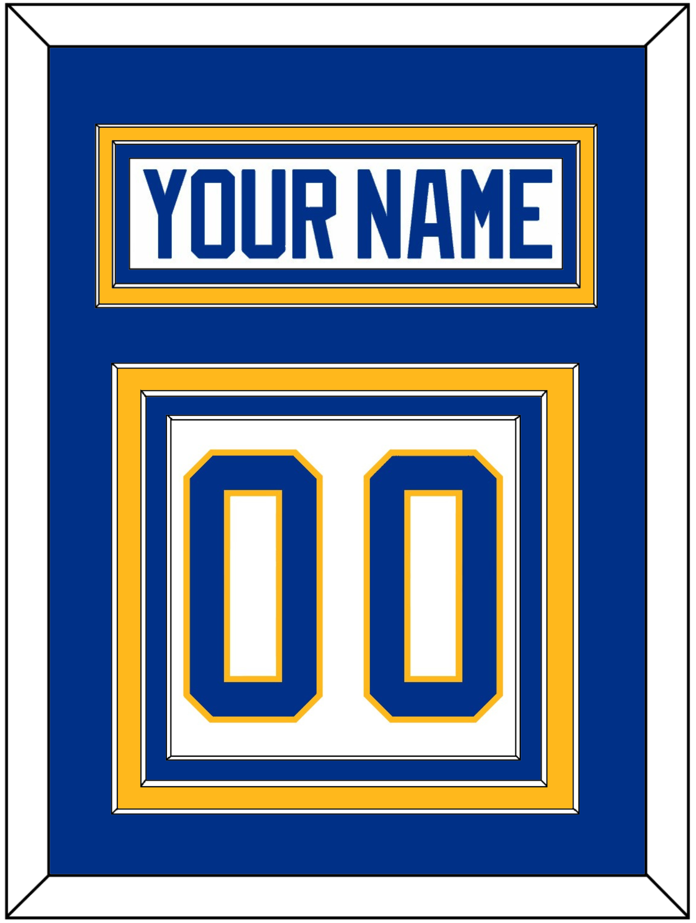 Buffalo Nameplate & Number (Back) - Road White - Premier Tier 2
